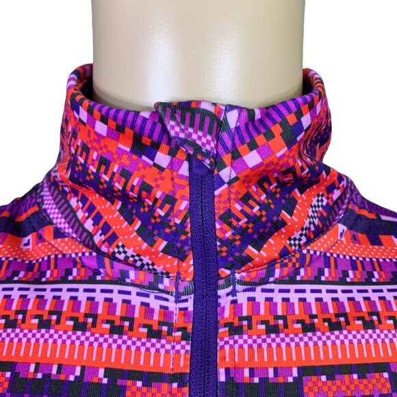 Nike Womens Pullover Top Shirt Dri Fit Geo Print Half Zip Long Sleeve Small - Picture 10 of 12